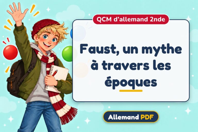 Faust, un mythe à travers les époques : QCM d’allemand 2nde, illustration Allemand PDF
