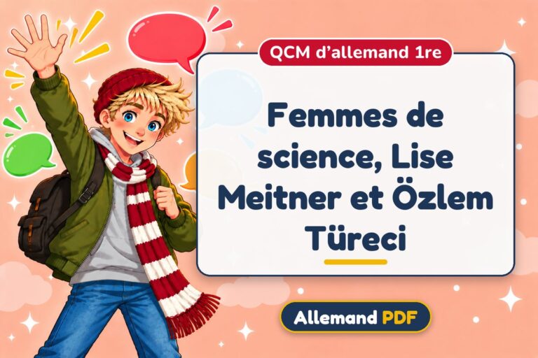 Femmes de science, Lise Meitner et Özlem Türeci : QCM d’allemand 1re, illustration Allemand PDF