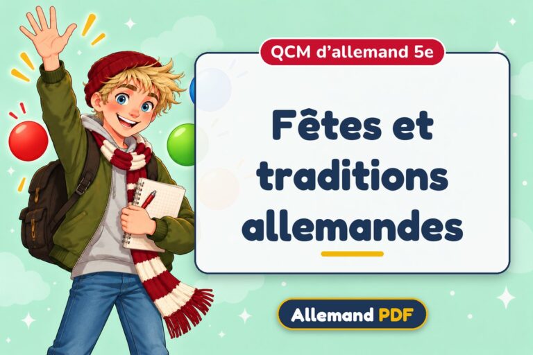 Fêtes et traditions allemandes : QCM d’allemand 5e, illustration Allemand PDF