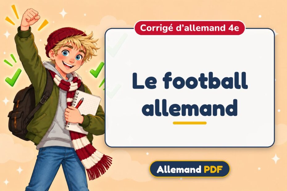 Le football allemand : corrigé d’allemand 4e, illustration Allemand PDF
