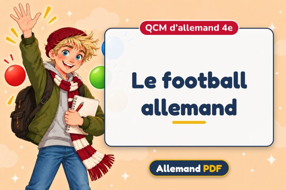 Le football allemand : QCM d’allemand 4e, illustration Allemand PDF