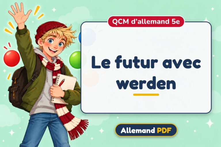 Le futur avec werden : QCM d’allemand 5e, illustration Allemand PDF