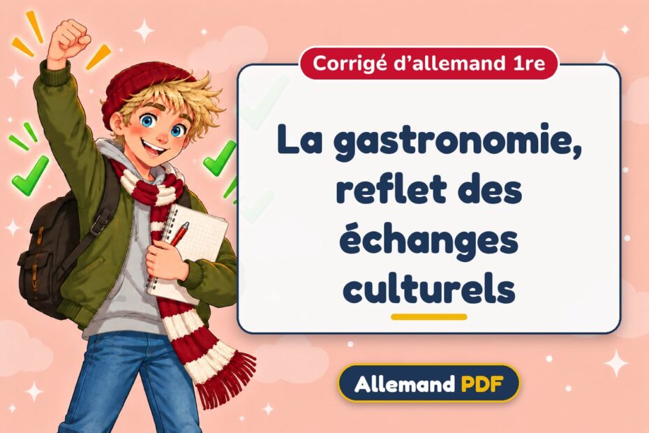 La gastronomie, reflet des échanges culturels : corrigé d’allemand 1re, illustration Allemand PDF