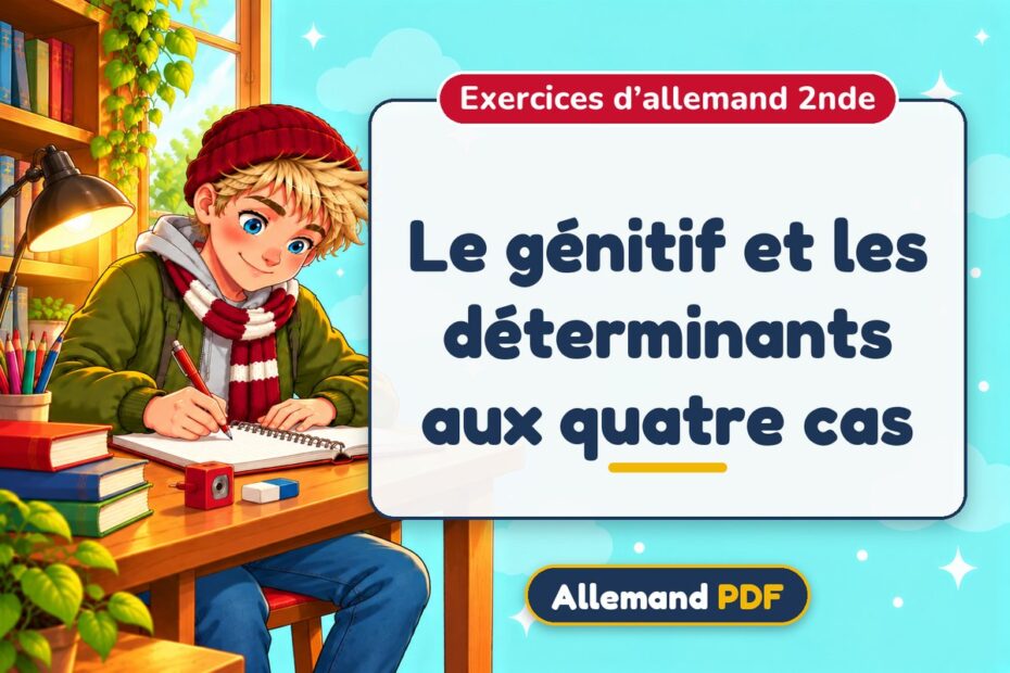 Le génitif et les déterminants aux quatre cas : exercices d’allemand 2nde, illustration Allemand PDF