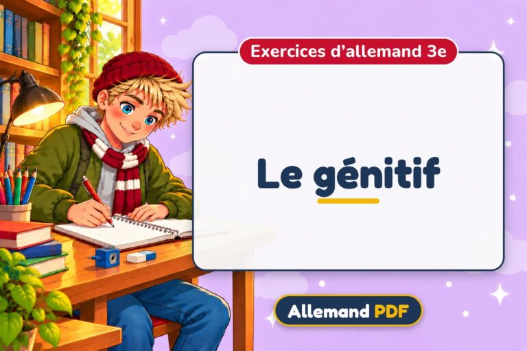Le génitif : exercices d’allemand 3e, illustration Allemand PDF