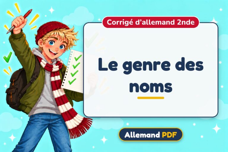 Le genre des noms : corrigé d’allemand 2nde, illustration Allemand PDF
