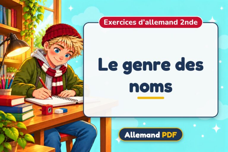 Le genre des noms : exercices d’allemand 2nde, illustration Allemand PDF