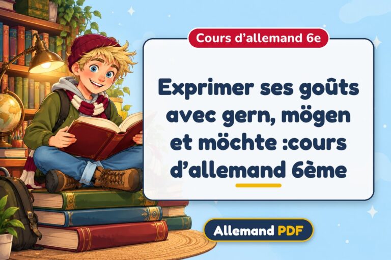 Exprimer ses goûts avec gern, mögen et möchte :cours d’allemand 6ème : cours d’allemand 6e, illustration Allemand PDF