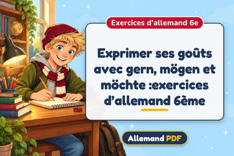 Exprimer ses goûts avec gern, mögen et möchte :exercices d’allemand 6ème : exercices d’allemand 6e, illustration Allemand PDF