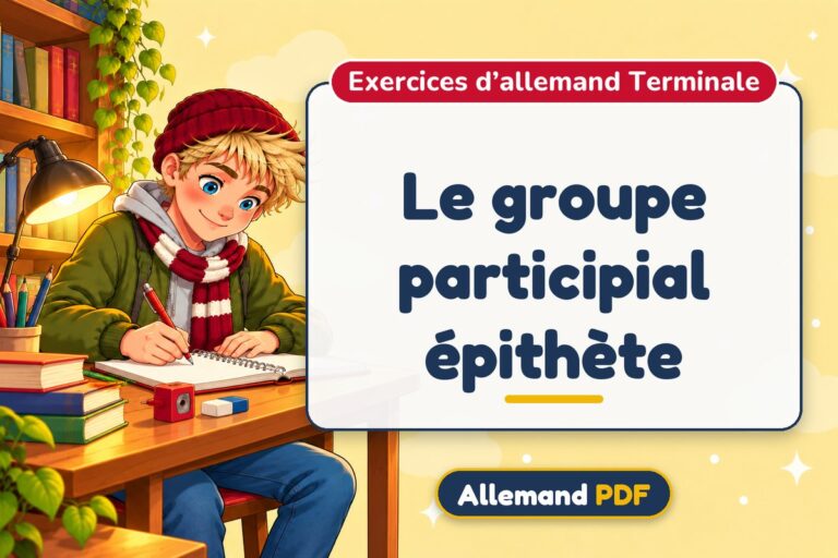 Le groupe participial épithète : exercices d’allemand terminale, illustration Allemand PDF