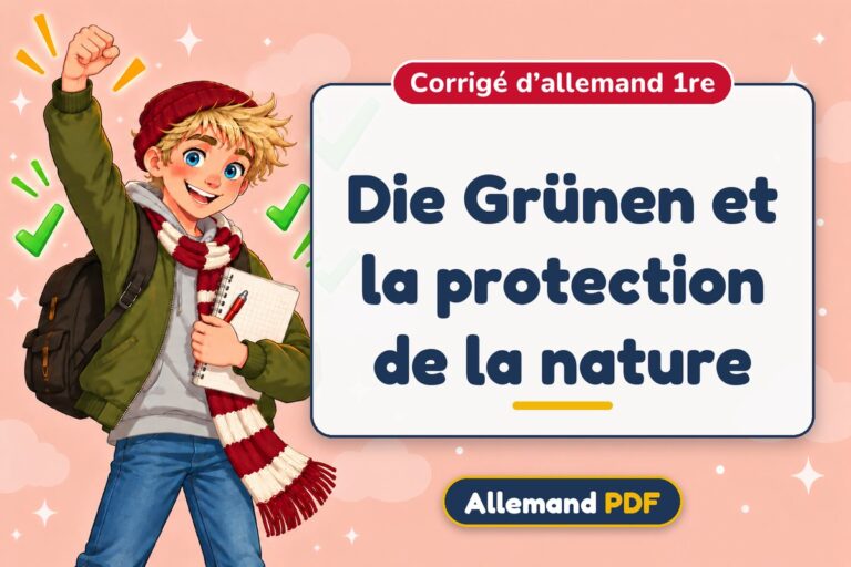 Die Grünen et la protection de la nature : corrigé d’allemand 1re, illustration Allemand PDF