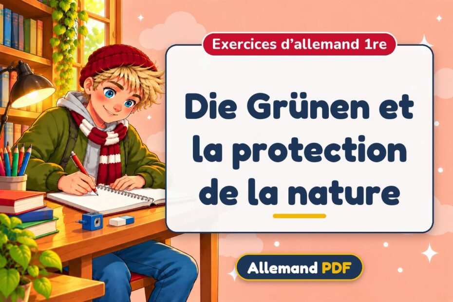 Die Grünen et la protection de la nature : exercices d’allemand 1re, illustration Allemand PDF