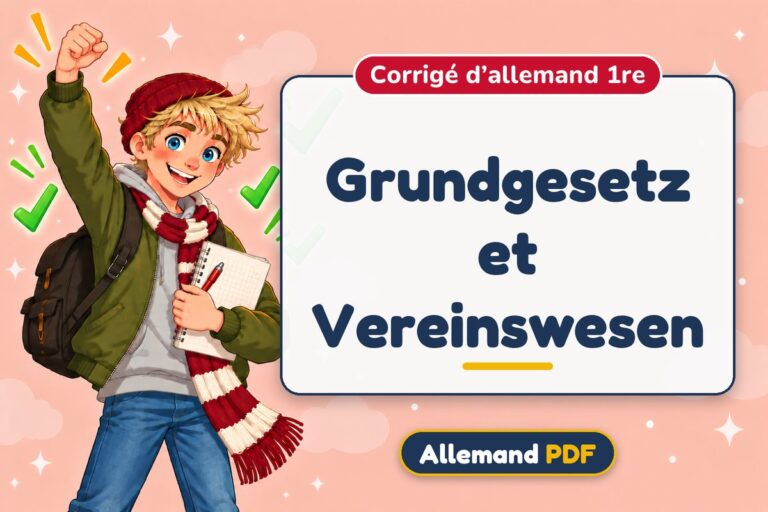 Grundgesetz et Vereinswesen : corrigé d’allemand 1re, illustration Allemand PDF