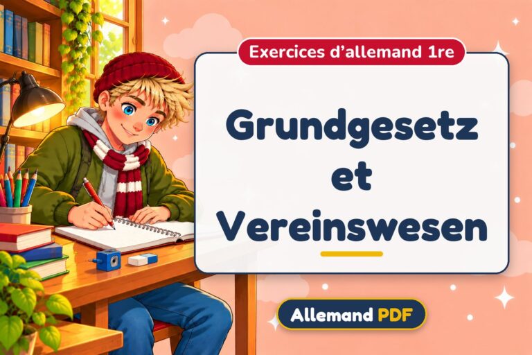 Grundgesetz et Vereinswesen : exercices d’allemand 1re, illustration Allemand PDF