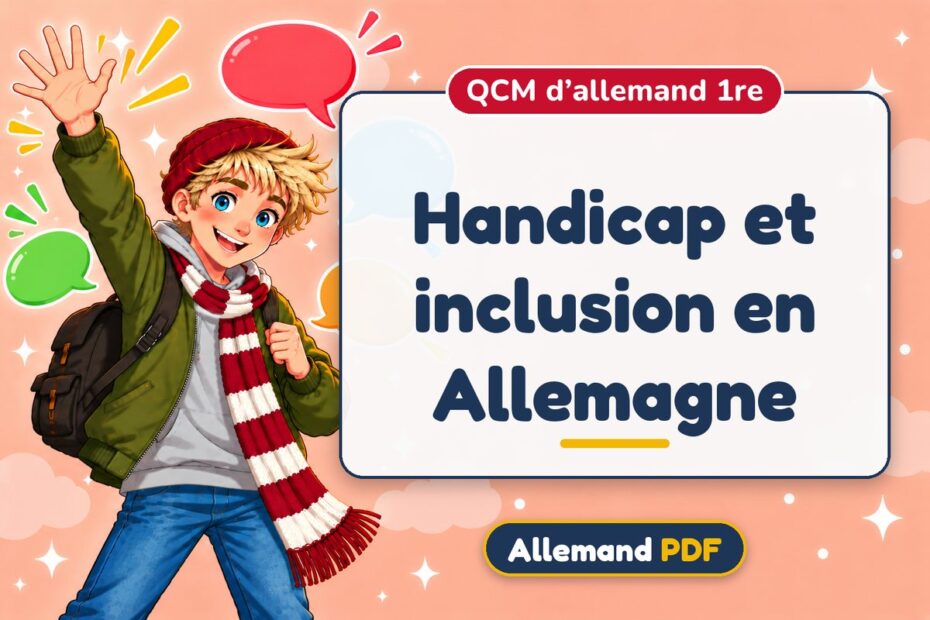 Handicap et inclusion en Allemagne : QCM d’allemand 1re, illustration Allemand PDF