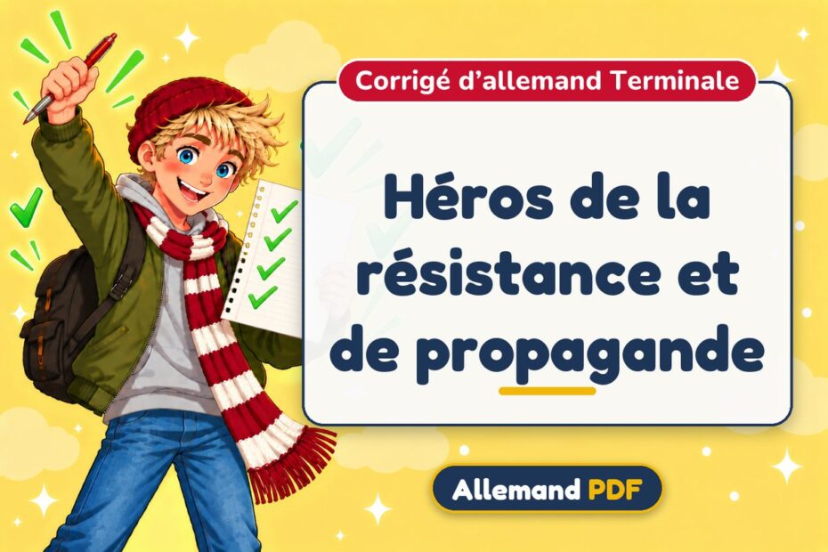 Héros de la résistance et de propagande : corrigé d’allemand terminale, illustration Allemand PDF
