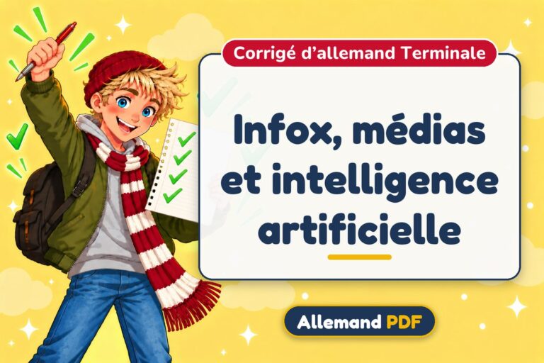 Infox, médias et intelligence artificielle : corrigé d’allemand terminale, illustration Allemand PDF