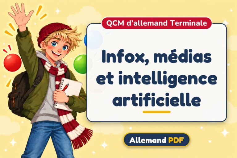 Infox, médias et intelligence artificielle : QCM d’allemand terminale, illustration Allemand PDF
