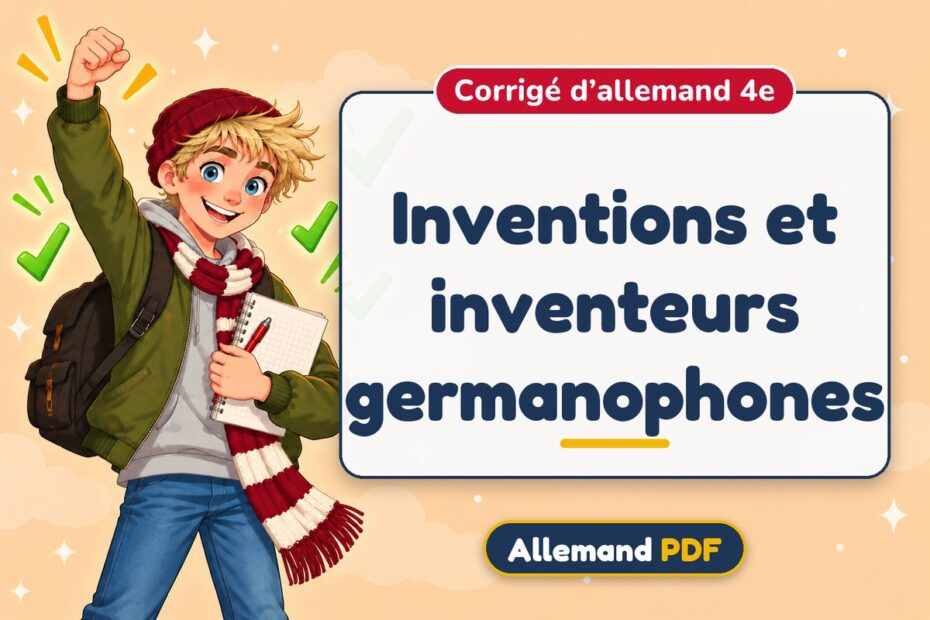 Inventions et inventeurs germanophones : corrigé d’allemand 4e, illustration Allemand PDF