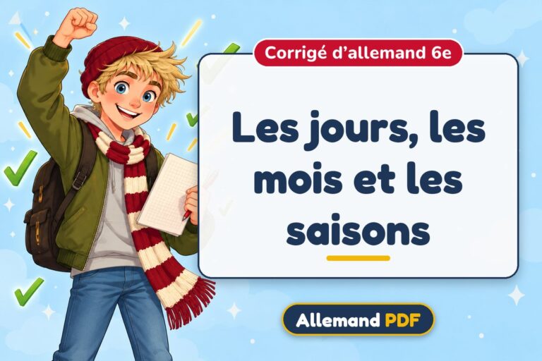 Les jours, les mois et les saisons : corrigé d’allemand 6e, illustration Allemand PDF