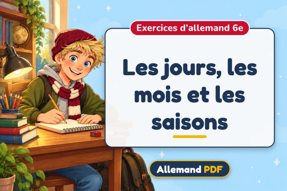 Les jours, les mois et les saisons : exercices d’allemand 6e, illustration Allemand PDF