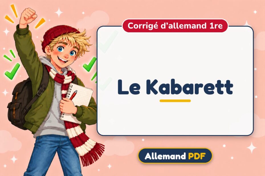 Le Kabarett : corrigé d’allemand 1re, illustration Allemand PDF
