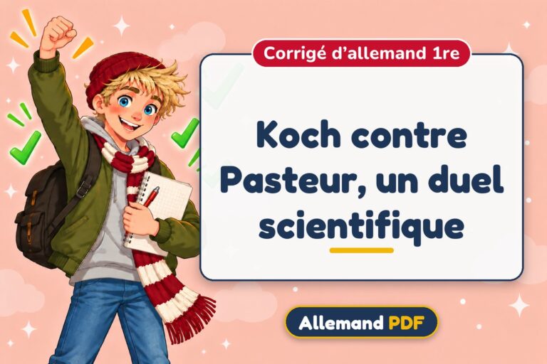 Koch contre Pasteur, un duel scientifique : corrigé d’allemand 1re, illustration Allemand PDF