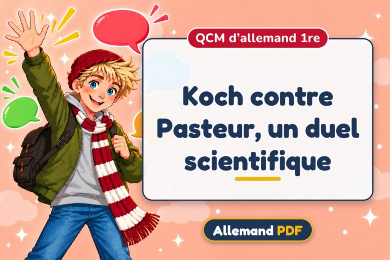 Koch contre Pasteur, un duel scientifique : QCM d’allemand 1re, illustration Allemand PDF