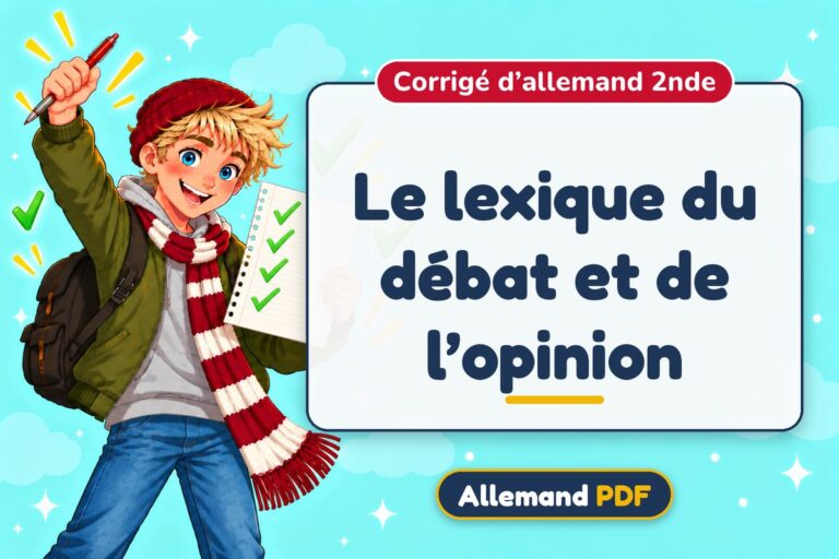 Le lexique du débat et de l’opinion : corrigé d’allemand 2nde, illustration Allemand PDF