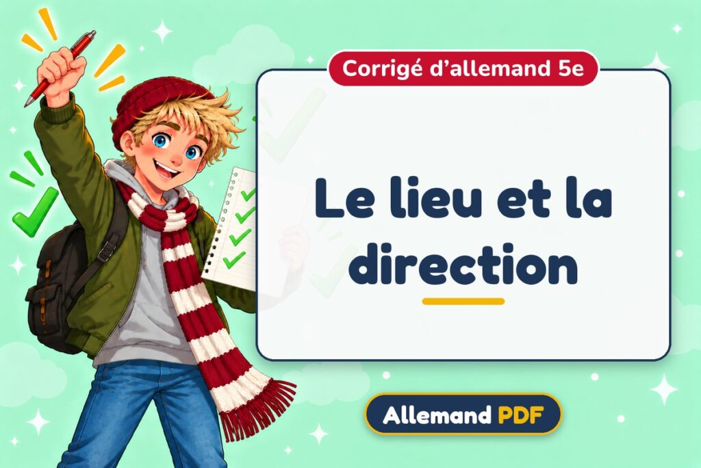 Le lieu et la direction : corrigé d’allemand 5e, illustration Allemand PDF