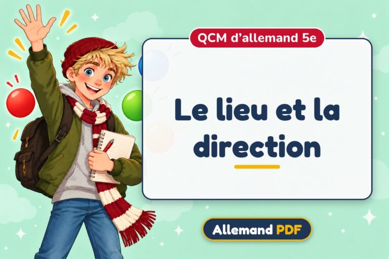 Le lieu et la direction : QCM d’allemand 5e, illustration Allemand PDF