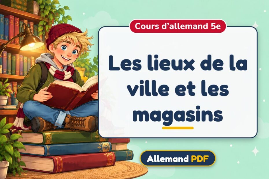 Les lieux de la ville et les magasins : cours d’allemand 5e, illustration Allemand PDF