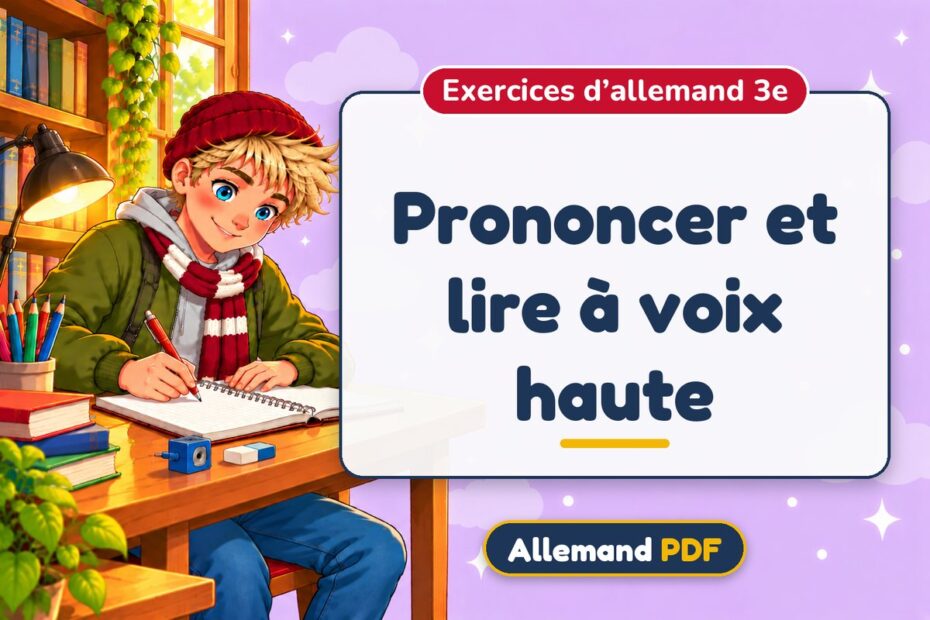 Prononcer et lire à voix haute : exercices d’allemand 3e, illustration Allemand PDF