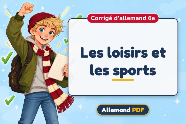 Les loisirs et les sports : corrigé d’allemand 6e, illustration Allemand PDF