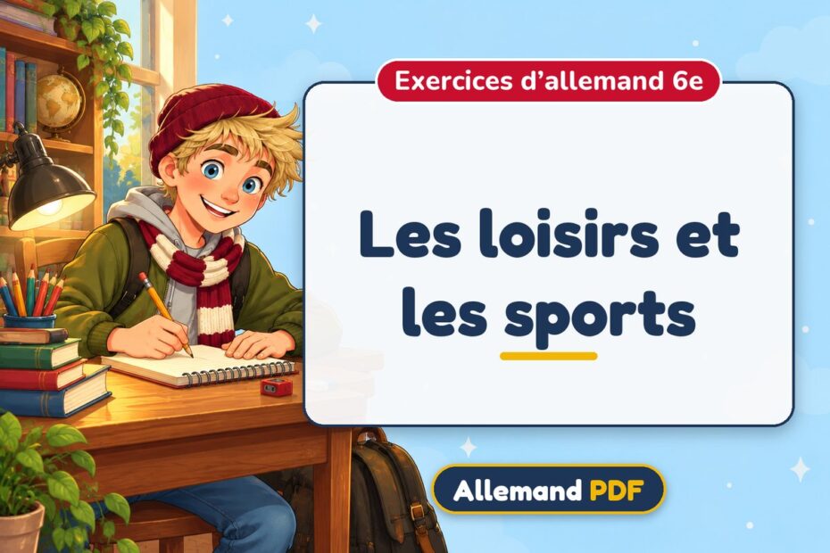 Les loisirs et les sports : exercices d’allemand 6e, illustration Allemand PDF