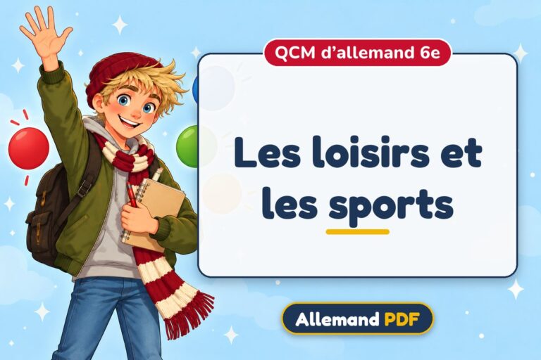 Les loisirs et les sports : QCM d’allemand 6e, illustration Allemand PDF