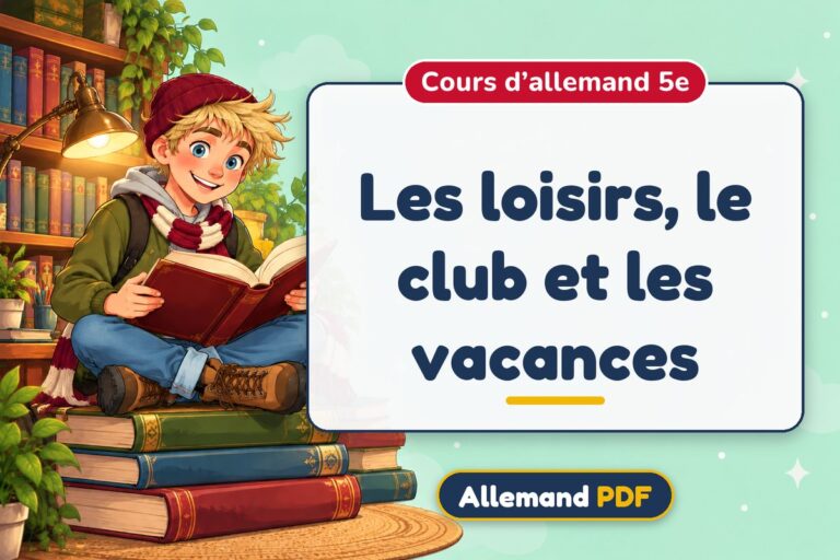 Les loisirs, le club et les vacances : cours d’allemand 5e, illustration Allemand PDF