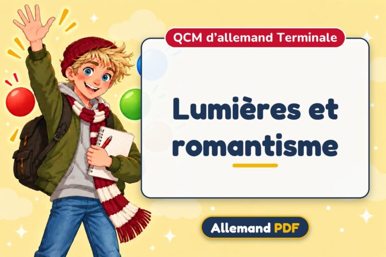 Lumières et romantisme : QCM d’allemand terminale, illustration Allemand PDF