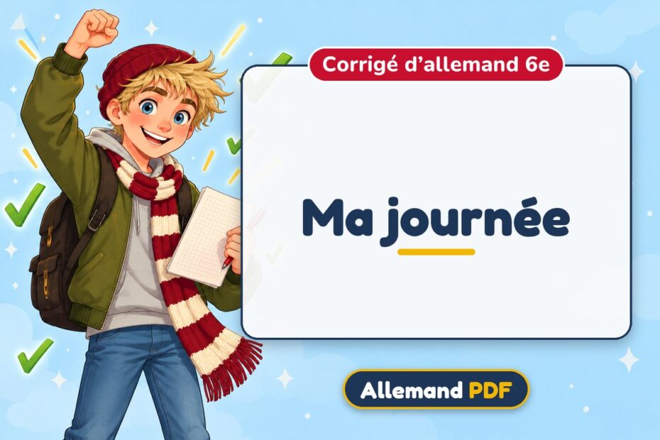 Ma journée : corrigé d’allemand 6e, illustration Allemand PDF