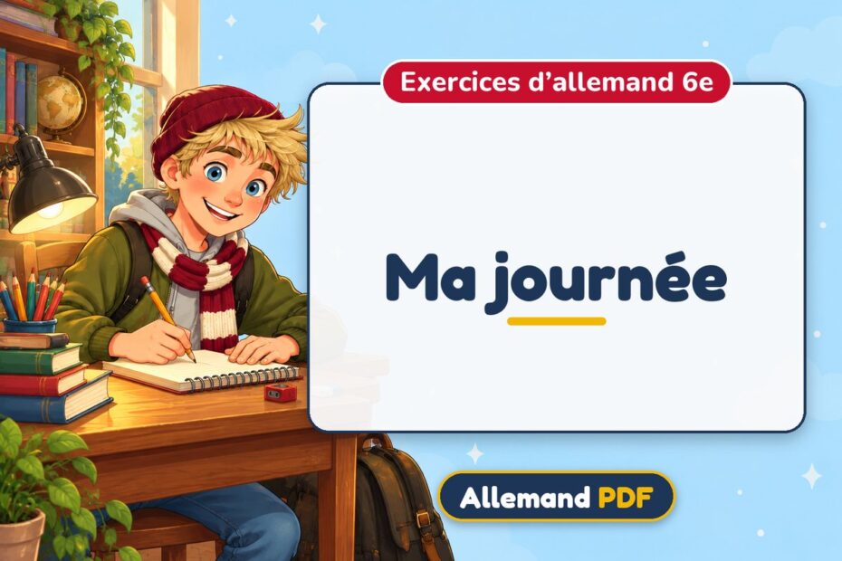 Ma journée : exercices d’allemand 6e, illustration Allemand PDF