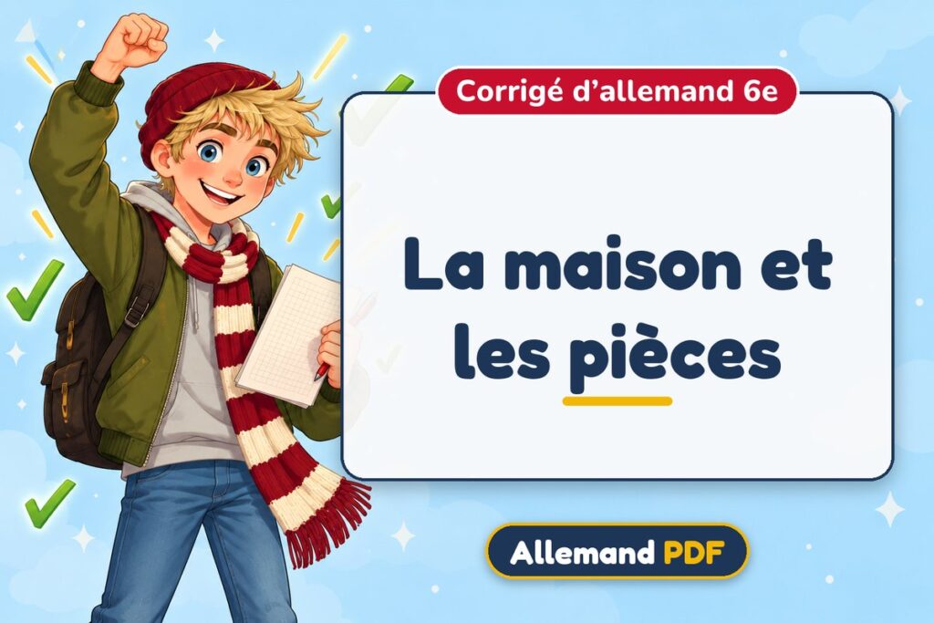 La maison et les pièces : corrigé d’allemand 6e, illustration Allemand PDF