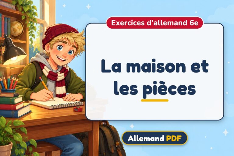 La maison et les pièces : exercices d’allemand 6e, illustration Allemand PDF