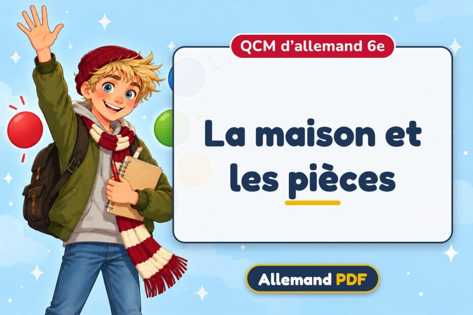 La maison et les pièces : QCM d’allemand 6e, illustration Allemand PDF