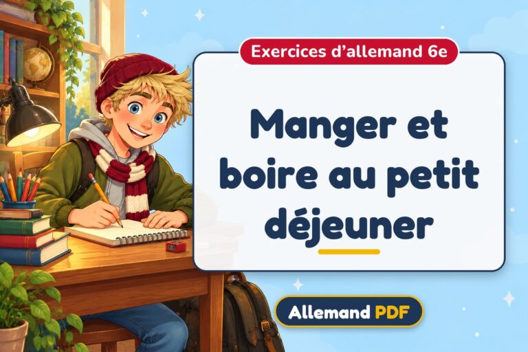 Manger et boire au petit déjeuner : exercices d’allemand 6e, illustration Allemand PDF