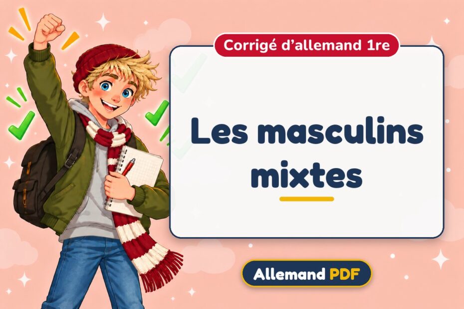 Les masculins mixtes : corrigé d’allemand 1re, illustration Allemand PDF