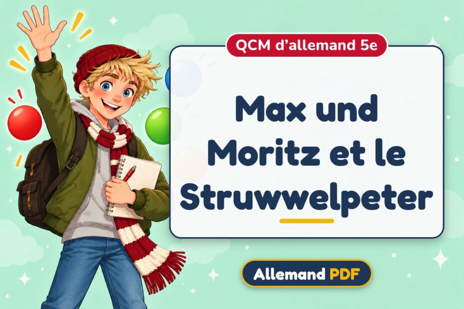 Max und Moritz et le Struwwelpeter : QCM d’allemand 5e, illustration Allemand PDF