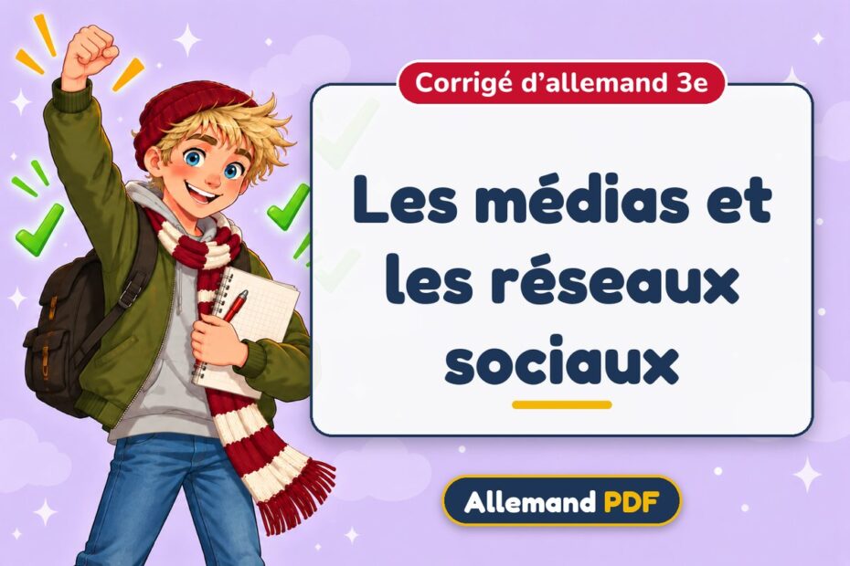 Les médias et les réseaux sociaux : corrigé d’allemand 3e, illustration Allemand PDF