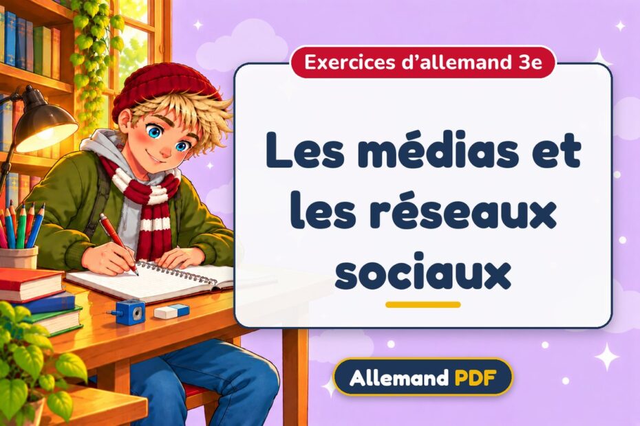 Les médias et les réseaux sociaux : exercices d’allemand 3e, illustration Allemand PDF