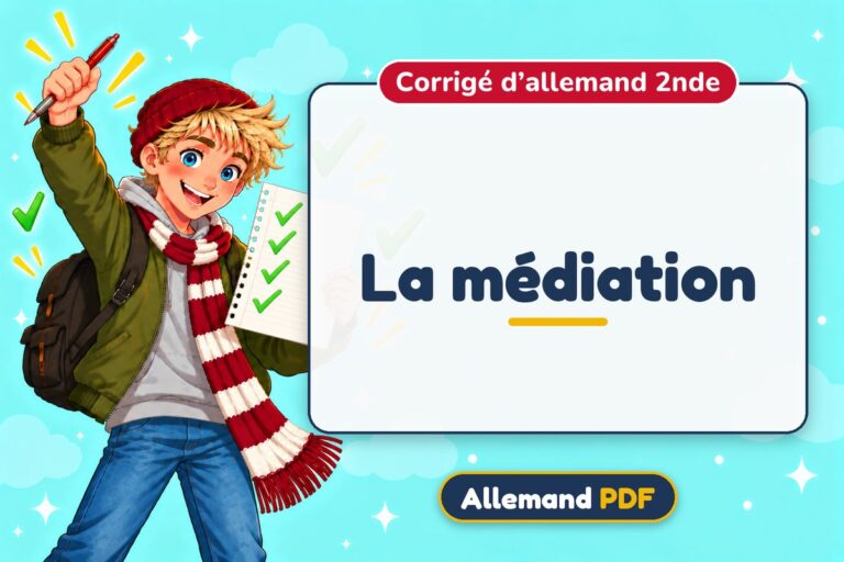 La médiation : corrigé d’allemand 2nde, illustration Allemand PDF