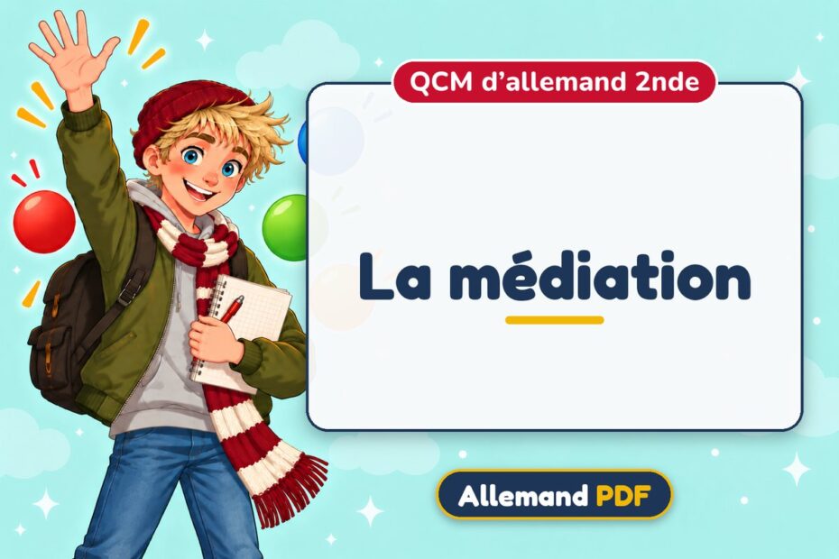 La médiation : QCM d’allemand 2nde, illustration Allemand PDF